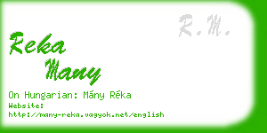 reka many business card